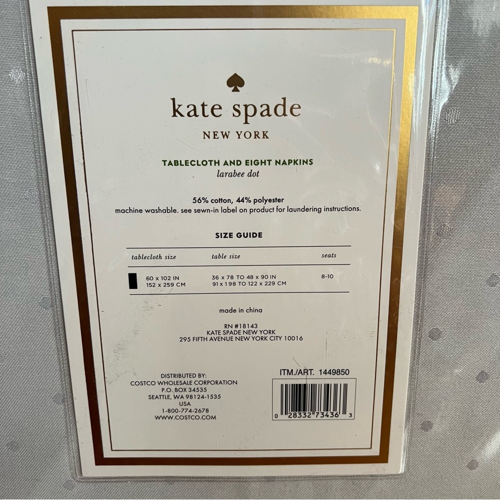 Kate Spade Larabee Dot Tablecloth and Napkin Set NWT - Picture 5 of 5